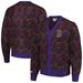Men's PLEASURES Purple Boston Red Sox Cheetah Cardigan Button-Up Sweater