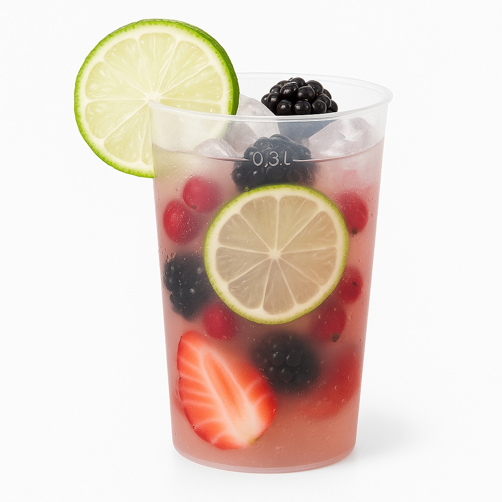 silverkitchen 1.050 Stück Plastikbecher 0,3 L, Mehrweg Trinkbecher, Transparent, PP, Made in Germany Image