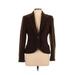 DKNY Wool Blazer Jacket: Short Brown Solid Jackets & Outerwear - Women's Size 12