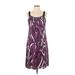 Elie Tahari Casual Dress Scoop Neck Sleeveless: Purple Snake Print Dresses - Women's Size 4