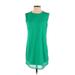 Athleta Casual Dress - Mini High Neck Sleeveless: Green Solid Dresses - Women's Size Small