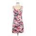 Express Casual Dress - Mini Square Sleeveless: Pink Print Dresses - Women's Size 6