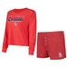 Women's Concepts Sport Red St. Louis Cardinals Meter Knit Long Sleeve T-Shirt & Shorts Set