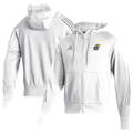 Men's adidas White Kansas Jayhawks Sideline Fashion Full-Zip Pullover Hoodie