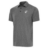 Men's Antigua Heather Black Miami Heat Par 3 Polo