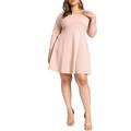 Plus Size Women's Square Neck Mini Dress by ELOQUII in Misty Rose (Size 22)