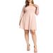 Plus Size Women's Square Neck Mini Dress by ELOQUII in Misty Rose (Size 22)