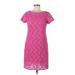 Jessica Howard Casual Dress - Mini: Pink Solid Dresses - Women's Size 8