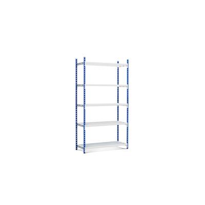PROREGAL Fachbodenregal MAXIMUS Pro | Grundregal | HxBxT 220x100x60cm | 5 Ebenen | offener Fachboden | Fachlast 286kg | Lichtblau/Lichtgrau Image
