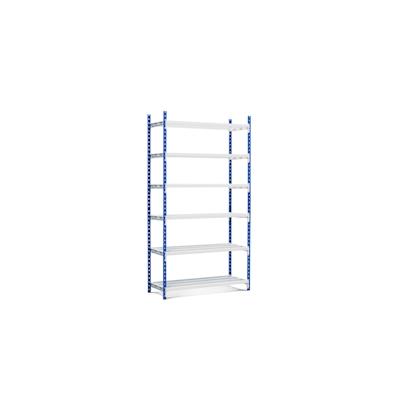 PROREGAL Fachbodenregal MAXIMUS Pro | Grundregal | HxBxT 280x100x50cm | 7 Ebenen | offener Fachboden | Fachlast 286kg | Lichtblau/Lichtgrau Image