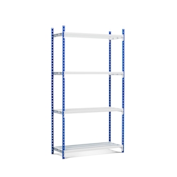 PROREGAL Fachbodenregal MAXIMUS Pro | Grundregal | HxBxT 260x150x60cm | 4 Ebenen | offener Fachboden | Fachlast 236kg | Lichtblau/Lichtgrau Image