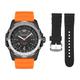 NORTH EDGE Men's Watches, Solar Powered Silicone Straps Large Wrist Military Waterproof Sports Tactical Watches with LED Backlight Speed measurable(Orange)