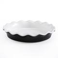 SIDUCAL Ceramic Pie Pan for Baking[10.5 inch],Reusable NonStick Ceramic Pie Plate with Ruffled Edge,Deep and Fluted Pie Dish for Apple Pie,Quiche,Pot Pies, Tart, etc（Black）