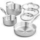 Hammered Stainless Steel Saucepan Set, Induction Hob Pan Set, 6-Piece Kitchen Cookware Set with Lids, Pots and Pans Set, Heavy Duty, Non-Toxic, PFOA/PFOS/PTFE Free, for All Stove