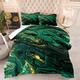 Double Duvet Set Emerald Green Gold Bedding Double Bed Set Microfiber Double Duvet Cover Anti Dust Mite,Allergic Duvet Cover Double,Double Bedding Set with Zipper+Pillow Cases 2 Pack 50x75