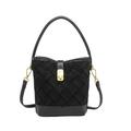 ANNI RIEL Fashion Suede Crossbody Bucket Bags for Women Woven Hobo Purse and Handbag Top Handle Hobo Shoulder Bag Satchel (Black)