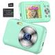 Digital Camera, 44MP kids Camera Cheap with 32GB Card, 1080P HD 2.4" LCD Compact Camera Rechargeable with 16X Digital Zoom, Compact Digital Cameras Easy Use for Kids, Studeent, Beginners (Green)