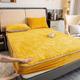 Queen Mattress Topper Pad Protector Thick Extra Deep Bedding Pad Topper Mattress Pads Quilted Fitted Mattress Protector Winter Warm Elastic Velvet Bed Linen Bedspread ( Color : Yellow , Size : Queen )