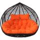 2 Seater Egg Chair Swing Cushion Outdoor, 2 Person Hanging Egg Chair Cushion, Double Hanging Basket Chair Cushion, Hanging Hammock Chair Cushion Replacement (Only Cush(Size:170X120CM,Color:Orange Red)
