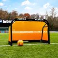 FORZA Aluminium POD Football Goal | Fold-Away & Freestanding Target Goals | Carry Bag Included [9 Colours & 3 Size Options] (Orange, 5ft x 3ft)