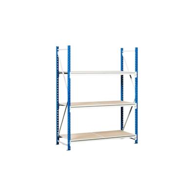 PROREGAL Weitspannregal MAXIMUS | Grundregal | HxBxT 300x225x60cm | 6 Ebenen | Spanplatten-Fachboden | Fachlast 375kg | Lichtblau/Lichtgrau Image