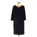 Lands' End Casual Dress - Sheath: Black Solid Dresses - Women's Size 8