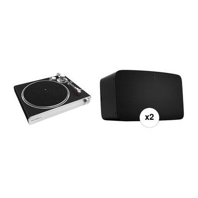 Victrola Stream Carbon Turntable with a Pair of Black Sonos Five Speakers Kit VPT-3000-BSL