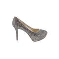 Nine West Heels: Pumps Stiletto Cocktail Gray Shoes - Women's Size 8 1/2 - Round Toe