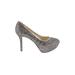 Nine West Heels: Pumps Stiletto Cocktail Gray Shoes - Women's Size 8 1/2 - Round Toe