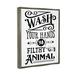 Stupell Industries Wash Your Hands Vintage Symbol Serif Typography by Lettered & Lined - Floater Frame Rectangle Print on Canvas in White | Wayfair