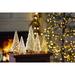 The Holiday Aisle® Battery Operated 5 Piece Metal Silver Tone LED Christmas Trees in Gray | 11.61 H x 5.43 W x 5.43 D in | Wayfair