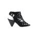 Audrey Brooke Heels: Black Print Shoes - Women's Size 8 - Open Toe