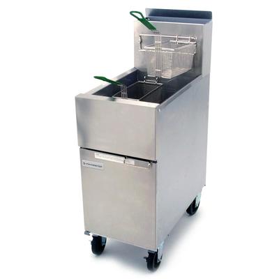 Dean SR152G Commercial Gas Fryer - (1) 50 lb Vat, Floor Model, Liquid Propane, 50-lb. Capacity, 4 Tube Burners, Stainless Steel, Gas Type: LP