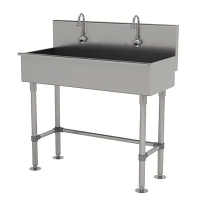 Advance Tabco 19-FM-40EF 40" Freestanding Multiwash Touchless Hand Sink w/ 2 Faucets, Electronic Sensor, 2 Electronic Faucets, Silver