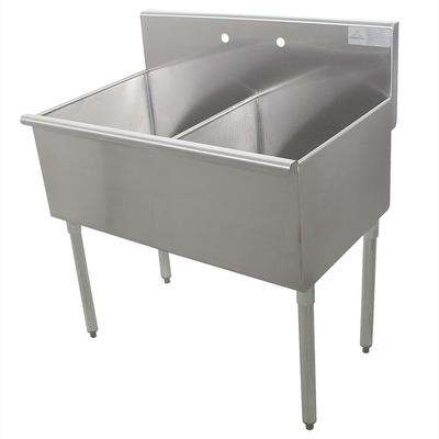 Advance Tabco 4-2-60 60" 2 Compartment Sink w/ 30"L x 21"W Bowl, 14" Deep, Stainless Steel