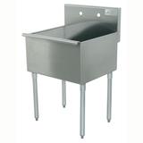 Advance Tabco 6-41-24 24" 1 Compartment Sink w/ 24"L x 24"W Bowl, 13" Deep, 6" Backsplash, Drain Basket, Stainless Steel