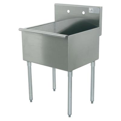 Advance Tabco 6-81-18 18" 1 Compartment Sink w/ 18"L x 18"W Bowl, 14" Deep, Drain Basket, 8" Backsplash, Stainless Steel