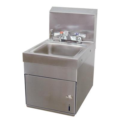 Advance Tabco 7-PS-88 Wall Mount Commercial Hand Sink w/ 9"L x 9"W x 5"D Bowl, Soap Dispenser, Undermount Paper Towel Dispenser, Silver