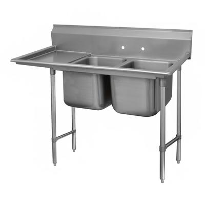 Advance Tabco 93-22-40-24L 73" 2 Compartment Sink w/ 20"L x 20"W Bowl, 12" Deep, Stainless Steel
