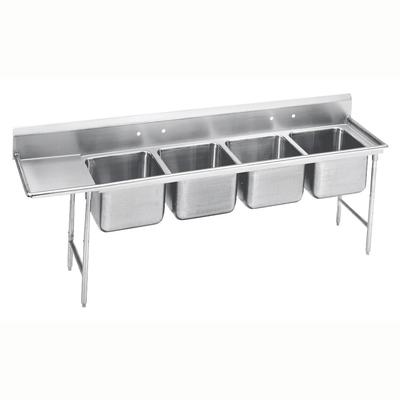 Advance Tabco 93-24-80-24L 117" 4 Compartment Sink w/ 20"L x 20"W Bowl, 12" Deep, Stainless Steel