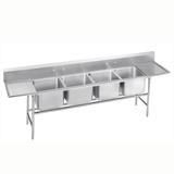 Advance Tabco 93-4-72-36RL Regaline 146" 4 Compartment Sink w/ 16"L x 20"W Bowl, 12" Deep, Stainless Steel