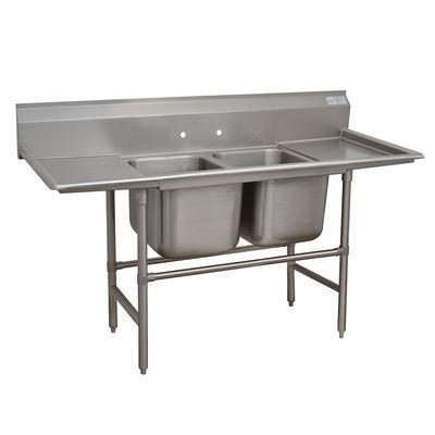 Advance Tabco 94-2-36-18RL 73" 2 Compartment Sink w/ 16"L x 20"W Bowl, 14" Deep, Stainless Steel