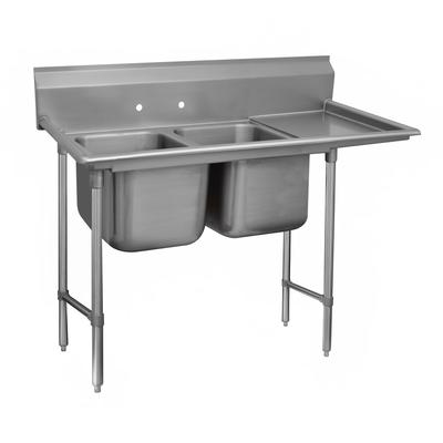 Advance Tabco 94-42-48-24R 81" 2 Compartment Sink w/ 24"L x 24"W Bowl, 14" Deep, Stainless Steel