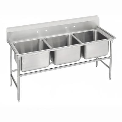 Advance Tabco 94-43-72 86" 3 Compartment Sink w/ 24"L x 24"W Bowl, 14" Deep, Stainless Steel