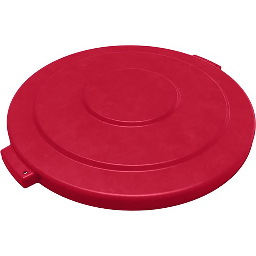 Carlisle 84102105 Round Flat Top Lid for 20 gal Trash Can - Plastic, Red, Case of 6