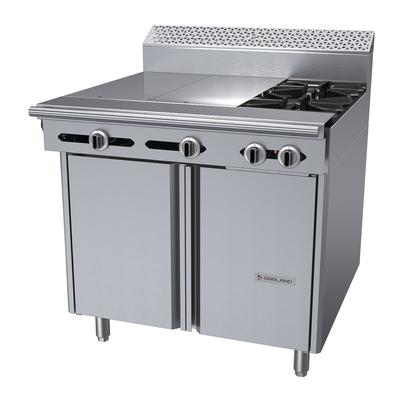 Garland C36-12S LP 36" 2 Burner Commercial Gas Range w/ Griddle & Storage Base, Liquid Propane, Stainless Steel, Gas Type: LP