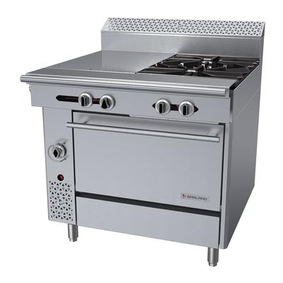 Garland C36-14R Cuisine 36" 2 Burner Commercial Gas Range w/ Hot Top & Standard Oven, Natural Gas, Stainless Steel, Gas Type: NG