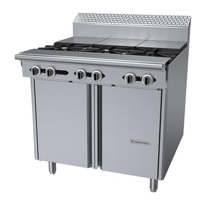 Garland C36-15S 36" 3 Burner Commercial Gas Range w/ (3) Hot Tops & Storage Base, Natural Gas, Stainless Steel, Gas Type: NG