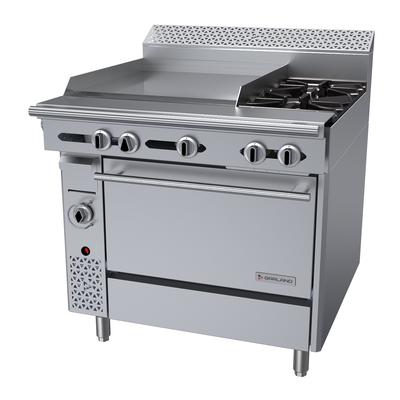 Garland C36-2R NG 36" 2 Burner Commercial Gas Range w/ Griddle & Standard Oven, Natural Gas, Stainless Steel, Gas Type: NG