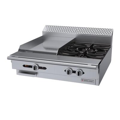 Garland C36-4M Cuisine 36" 2 Burner Commercial Gas Range Top w/ Griddle - Modular, Natural Gas, Stainless Steel, Gas Type: NG